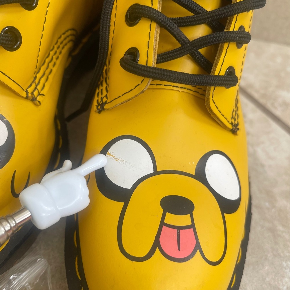 Dr Martens Adventure Time Jake the Dog Yellow Leather Combat Boots Womens 7 men6 - Picture 13 of 15